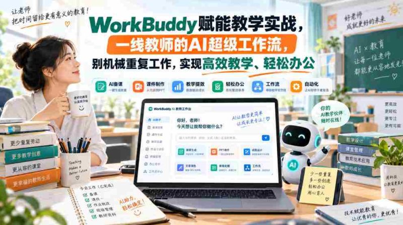 WorkBuddy赋能教学实战，一线教师的AI超级工作流，别机械重复工作，实现高效教学、轻松办公-OG资源站
