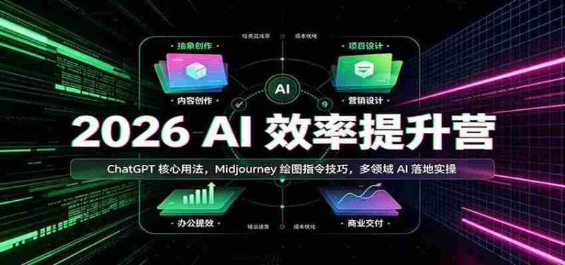 2026 AI效率提升营：ChatGPT核心用法，Midjourney绘图指令技巧，多领域AI落地实操-OG资源站