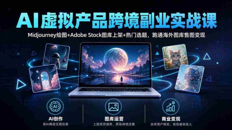 探索海外市场，AI绘图赋能，Adobe图库与热门选题结合，副业变现课程一网打尽-OG资源站