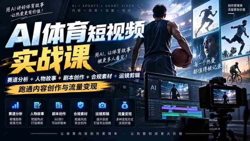 AI运动短视频领域顶尖策略揭秘：深度解析+人物传奇+剧情编写+版权维护+镜头剪辑，解锁流量盈利秘籍——日入千金不是梦-OG资源站