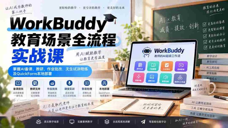 全链路教育实战：WorkBuddy助力AI辅助教学，从备课到无生试讲一键掌控-OG资源站