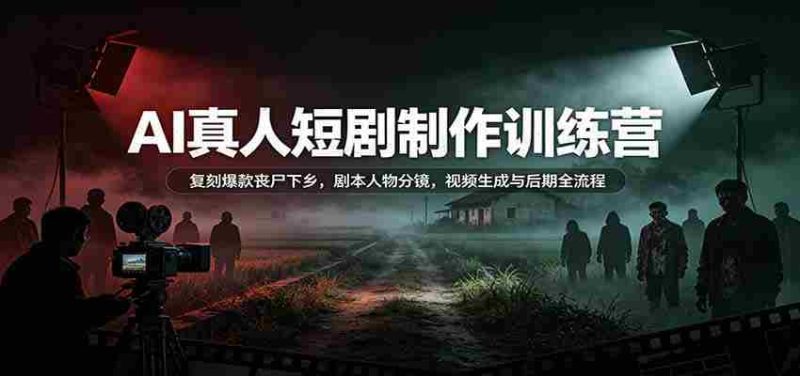 AI真人短剧制作训练营：复刻爆款丧尸下乡，剧本人物分镜，视频生成与后期全流程-OG资源站