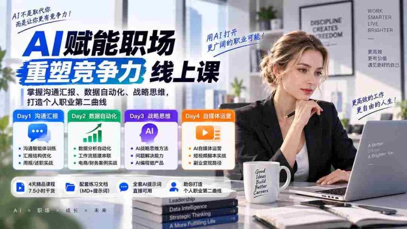 AI赋能职场高效升级：深度解析沟通技巧、数据流程与战略洞察，解锁AI编程与自媒体运营之道-OG资源站