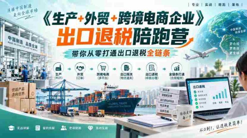 外贸企业一站式出口退税攻略营：生产、跨境电商齐参与，助你轻松入门-OG资源站