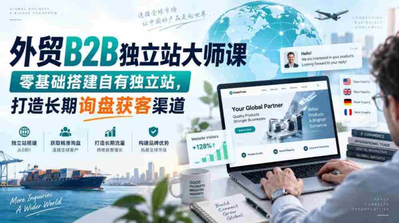 外贸B2B站点搭建高手班，从零起步创建个人独立平台，构建持久询盘客户来源之道-OG资源站