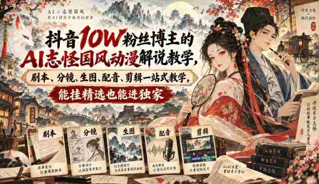 揭秘抖音热门博主：AI助阵，解锁国风动漫制作全攻略——剧本、分镜、生图、配音、剪辑一网打尽-OG资源站