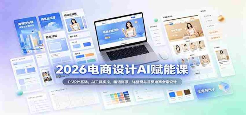 2026电商AI设计赋能教程：PS入门、AI应用技巧，全面掌握电商海报、详情页及首页全案设计-OG资源站