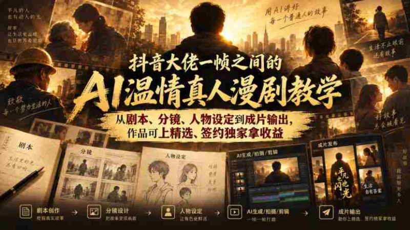 揭秘抖音神作:AI助力真人动画制作全过程,剧本到成品,轻松签约收益!-OG资源站