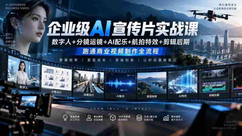 企业AI视频制作攻略：深度解析数字人、分镜技巧、AI音乐、航拍与后期剪辑全链路-OG资源站