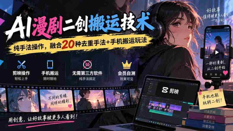 创新AI技术在漫剧二创中的应用：融合多样去重技巧与手机便捷搬运方法-OG资源站