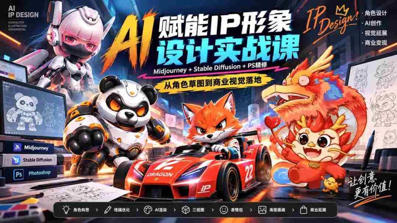 探索AI助力下的IP形象设计技巧：零水印教学，掌握Midjourney、Stable Diffusion与PS的完美融合-OG资源站
