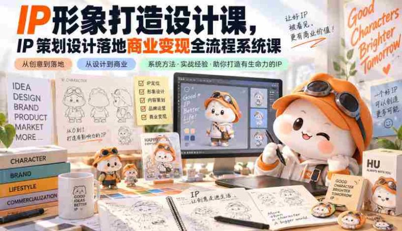 IP形象打造设计课，IP策划设计落地商业变现全流程系统课-OG资源站