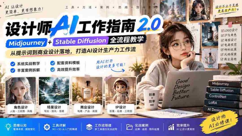 AI赋能设计艺术：设计师进阶宝典2.0 无损版课程》——思维与实操结合，释放设计潜能-OG资源站