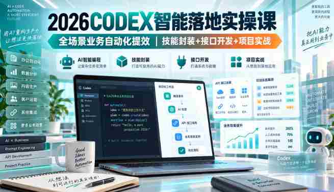 2026Codex智能落地实操课,全场景业务自动化提效,技能封装+接口开发+项目实战-OG资源站