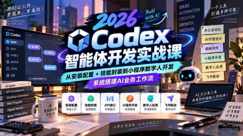 2026年Codex智能体实战教程：从安装与配置到技能封装及小程序数字人打造，全面构建AI业务流程系统-OG资源站