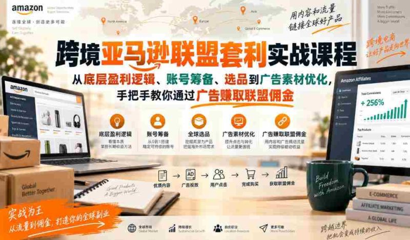 实战攻略:深度揭秘亚马逊跨境联盟盈利秘籍,全面涵盖账号搭建、选品技巧及广告素材优化,助你广告联盟佣金收入轻松提升-OG资源站