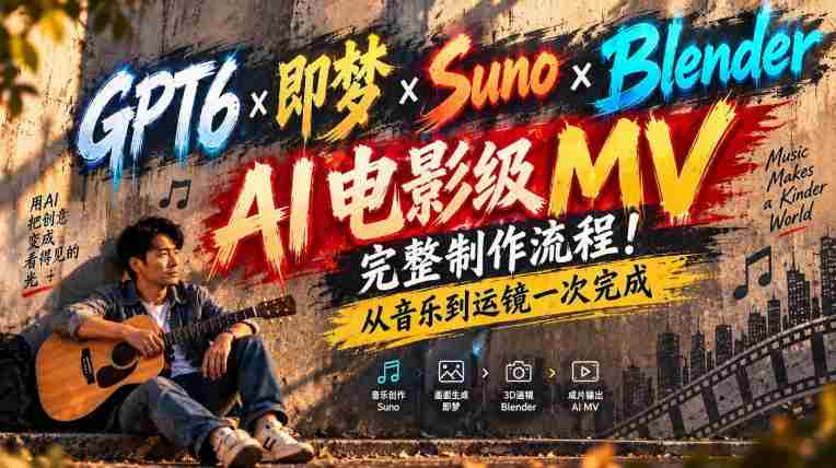 探索GPT6×与Suno的梦幻融合:Blender助阵,AI驱动电影级MV全流程制作!音乐与镜头一气呵成!-OG资源站