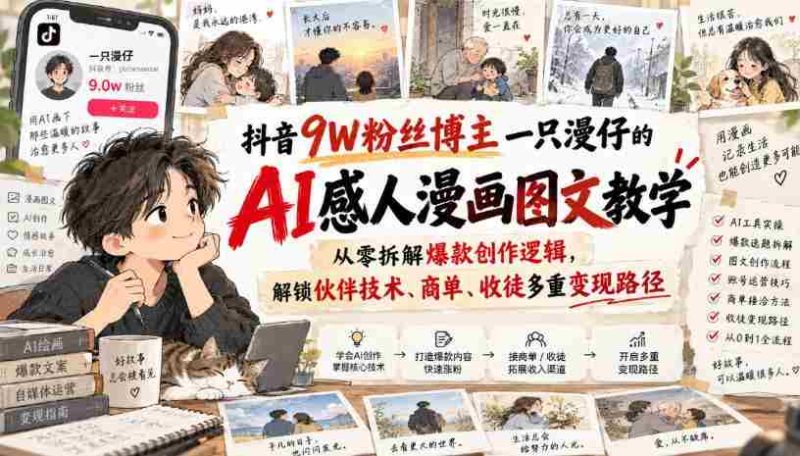 漫仔抖音达人分享AI绘画技巧,揭秘爆款制作秘诀,探索多元化盈利之道-OG资源站