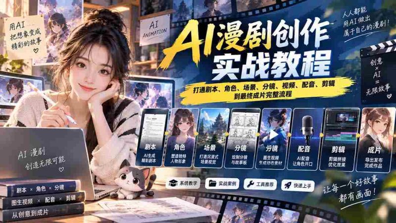 2026前沿AI动漫制作攻略：剧本、角色、场景、分镜、视频、配音、剪辑一站式实操指南-OG资源站