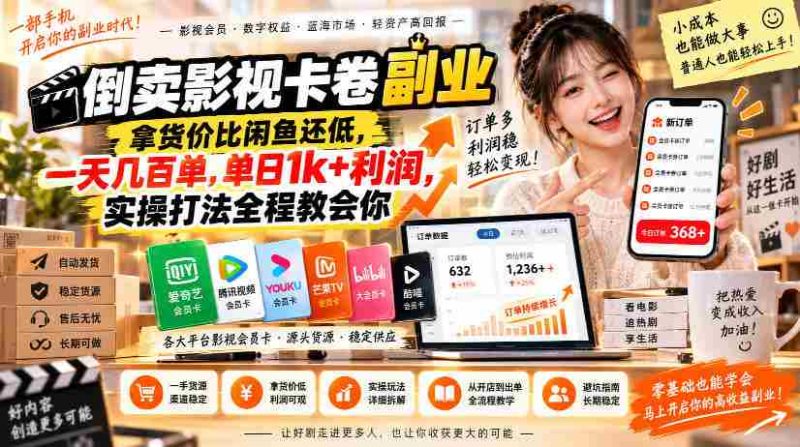揭秘低成本影视卡卷倒卖秘籍：闲鱼价更低，日入千元的实操攻略，轻松学会盈利技巧-OG资源站