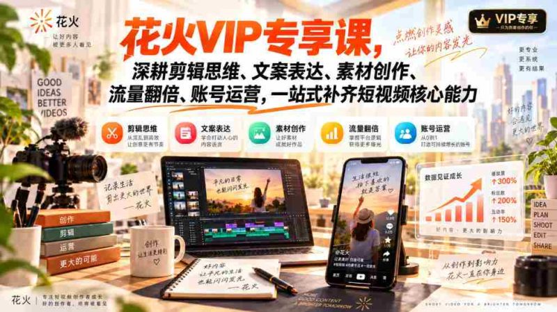 独家VIP课程:全方位提升短视频剪辑、文案、创作与运营,助你流量翻倍,一课掌握核心技能-OG资源站