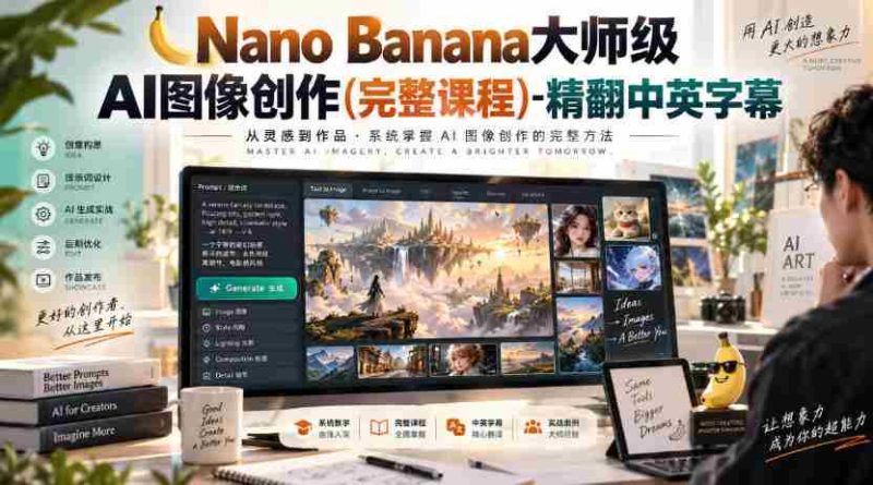 高清无痕】Nano Banana AI图像制作大师课程(全教程)双语字幕版-OG资源站