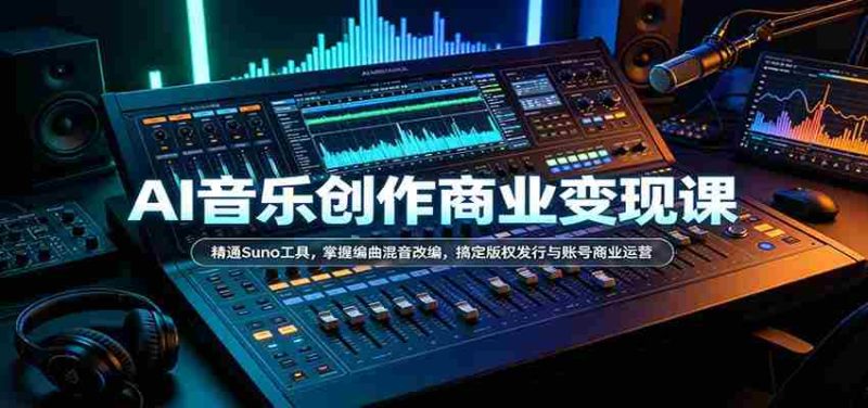 解码AI音乐创作财富密码：Suno工具精通，编曲混音技艺升级，轻松驾驭版权发行与社交媒体商业攻略-OG资源站