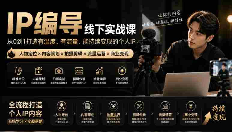 零水印攻略】IP导演实战训练营:从角色塑造至短视频制作,一站式打造温暖流量IP,轻松实现盈利变现-OG资源站