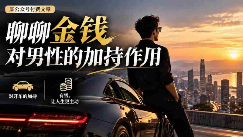【无水印】某公众号付费文章:聊聊金钱对男性的加持作用-OG资源站