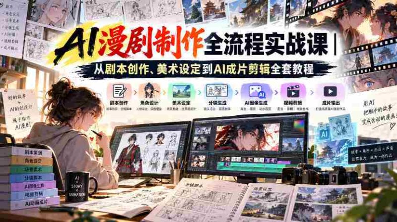 AI漫剧制作全流程实战课|从剧本创作、美术设定到AI成片剪辑全套教程-OG资源站