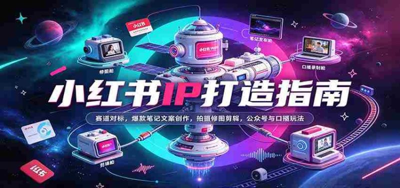 小红书IP打造指南：赛道对标，爆款笔记文案创作，拍摄修图剪辑，公众号与口播玩法-OG资源站