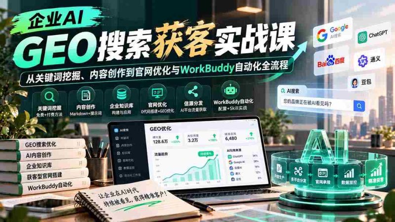 AI赋能企业地理信息搜索：揭秘关键词挖掘、内容制作、官网升级及WorkBuddy自动化全攻略-OG资源站