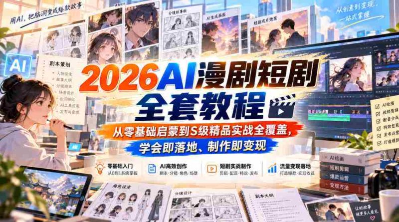 全解析】2026年AI动画剧集制作攻略:从新手起步至顶尖实战,学成即能盈利-OG资源站