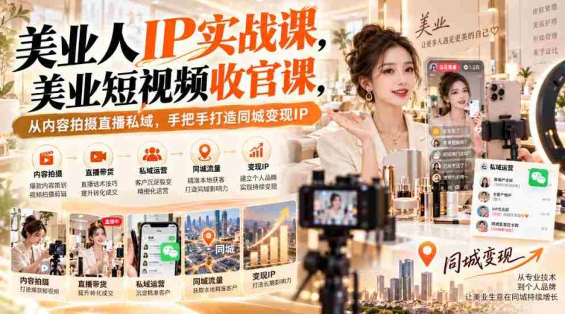 纯享版】美业达人IP养成指南：短视频巅峰之作，全方位指导直播变现，解锁同城影响力密码-OG资源站