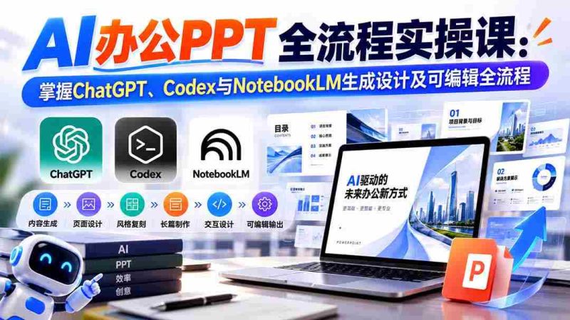 零水印】AI高效办公PPT制作指南:一课掌握ChatGPT、Codex与NotebookLM的生成与编辑技巧-OG资源站