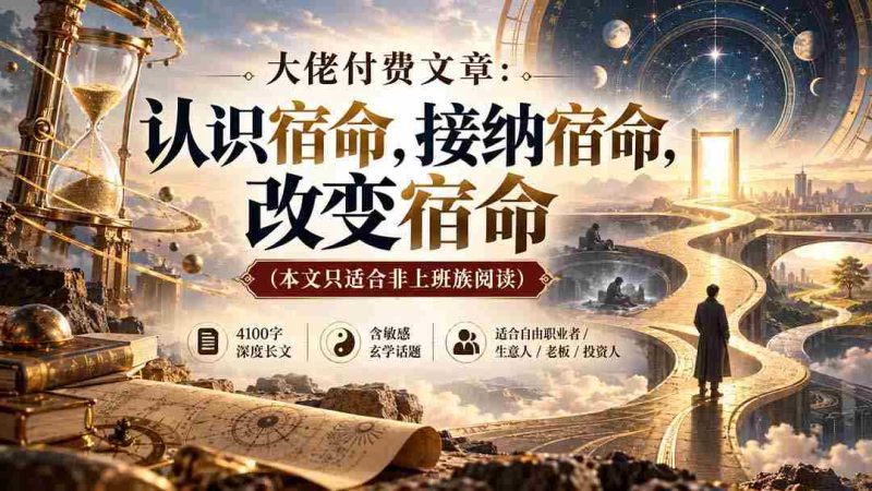 独家揭秘】宿命的奥秘:领悟、拥抱与重塑,非上班族必读的付费文章-OG资源站