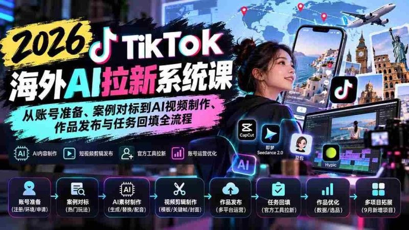 2026年TikTok国际版AI吸粉攻略：全方位揭秘账号搭建、热门案例学习、AI视频制作及发布全攻略-OG资源站