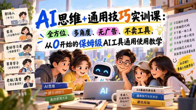 从零基础入门,AI工具全面实操:无广告植入,通用技巧深度解析,全方位学习体验-OG资源站