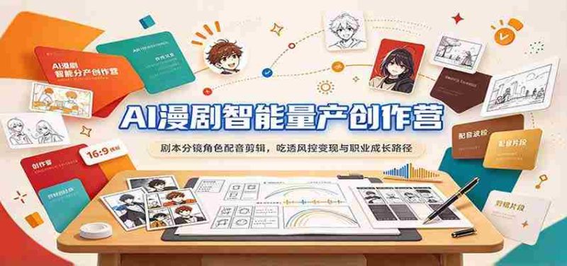 AI驱动漫剧制作大师班:剧本编写、分镜设计、角色配音、剪辑技巧,全面解析风险控制、盈利模式与职业发展之道-OG资源站