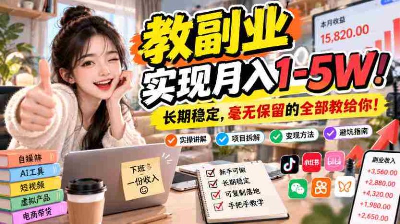 揭秘:掌握“副业教学”秘籍,轻松月入万元!稳定收入,倾囊相授,尽在其中!-OG资源站