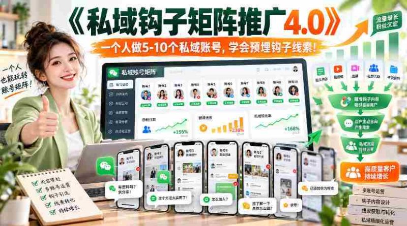 高清版】探索《私域矩阵攻略4.0》:轻松掌握五至十个账号,巧设线索钩子!-OG资源站
