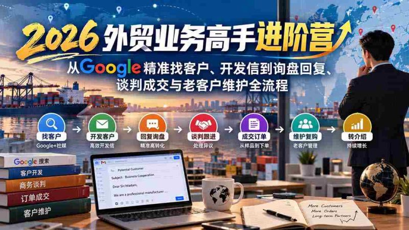 2026外贸精英提升班：深度解析Google客户挖掘、邮件沟通至订单确认、商务洽谈及老客维护全方位攻略-OG资源站
