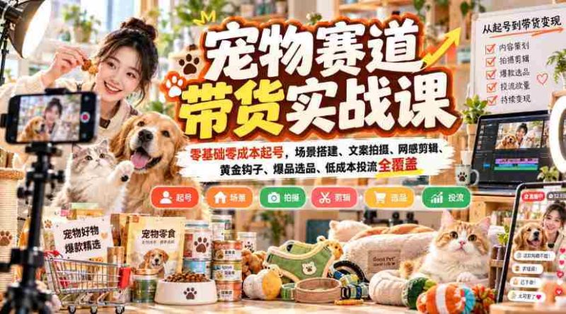 零成本开启宠物销售之旅：实战课程揭秘，从场景布局到爆款打造全攻略-OG资源站