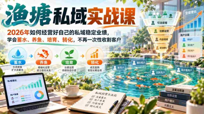 2026年渔塘私域经营秘籍：构建稳定业绩，掌握蓄水养鱼之道，告别客户一次性消费-OG资源站