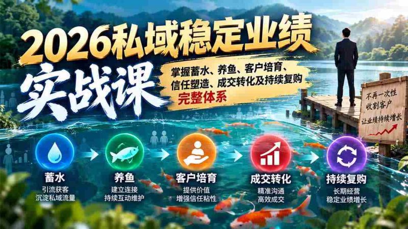 2026年度私域流量盈利攻略:全面解锁蓄客、养客、培育客户信任、实现交易转化与长久回购策略-OG资源站