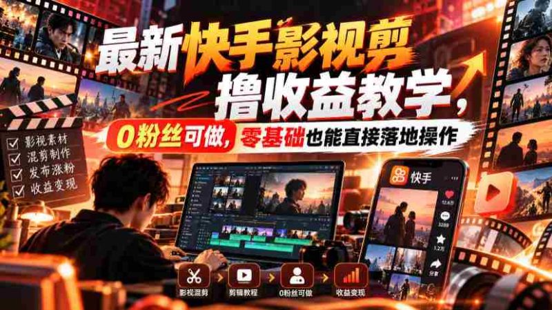 最新快手影视混剪撸收益教学，0粉丝可做，零基础也能直接落地操作-OG资源站