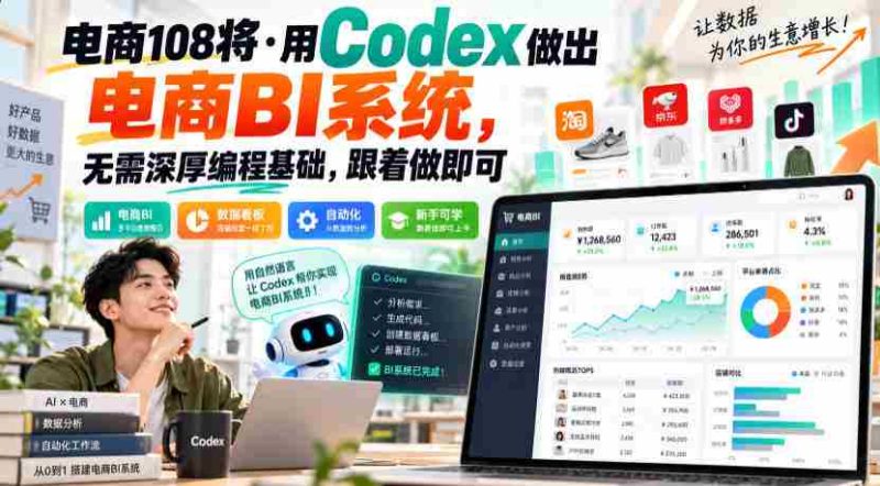 电商新锐108人：轻松打造电商数据分析系统，无需编程难题，一学即会-OG资源站