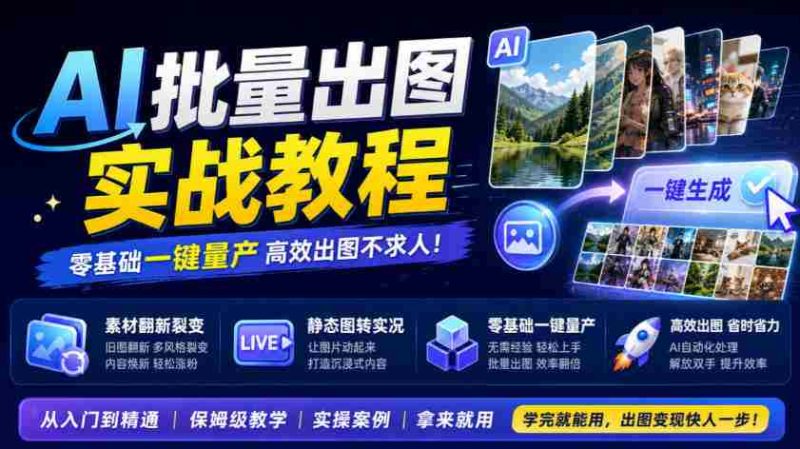 揭秘AI绘图实操攻略：素材重生激增，静态图变身动态盛宴，零基础轻松批量产出-OG资源站