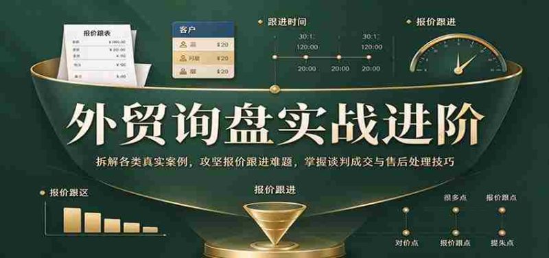 外贸询盘技巧提升攻略：深度剖析实战案例，破解报价与跟进难关，精通谈判技巧及售后处理艺术-OG资源站
