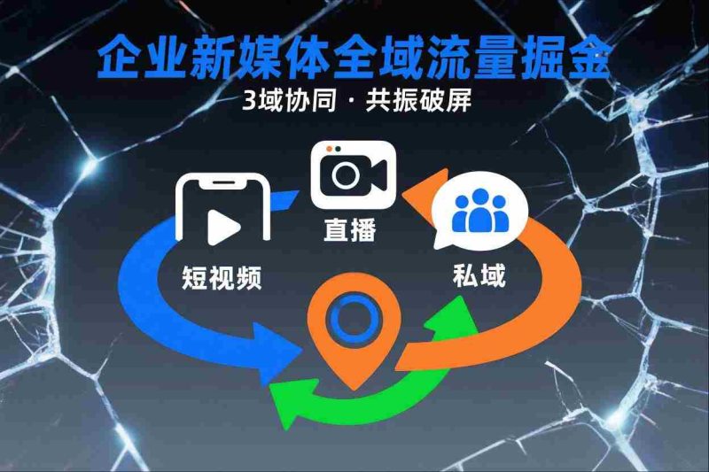 短视频全域商业模式,企业新媒体全域流量掘金,3域协同,共振破屏,短视频-直播-私域-地域-OG资源站